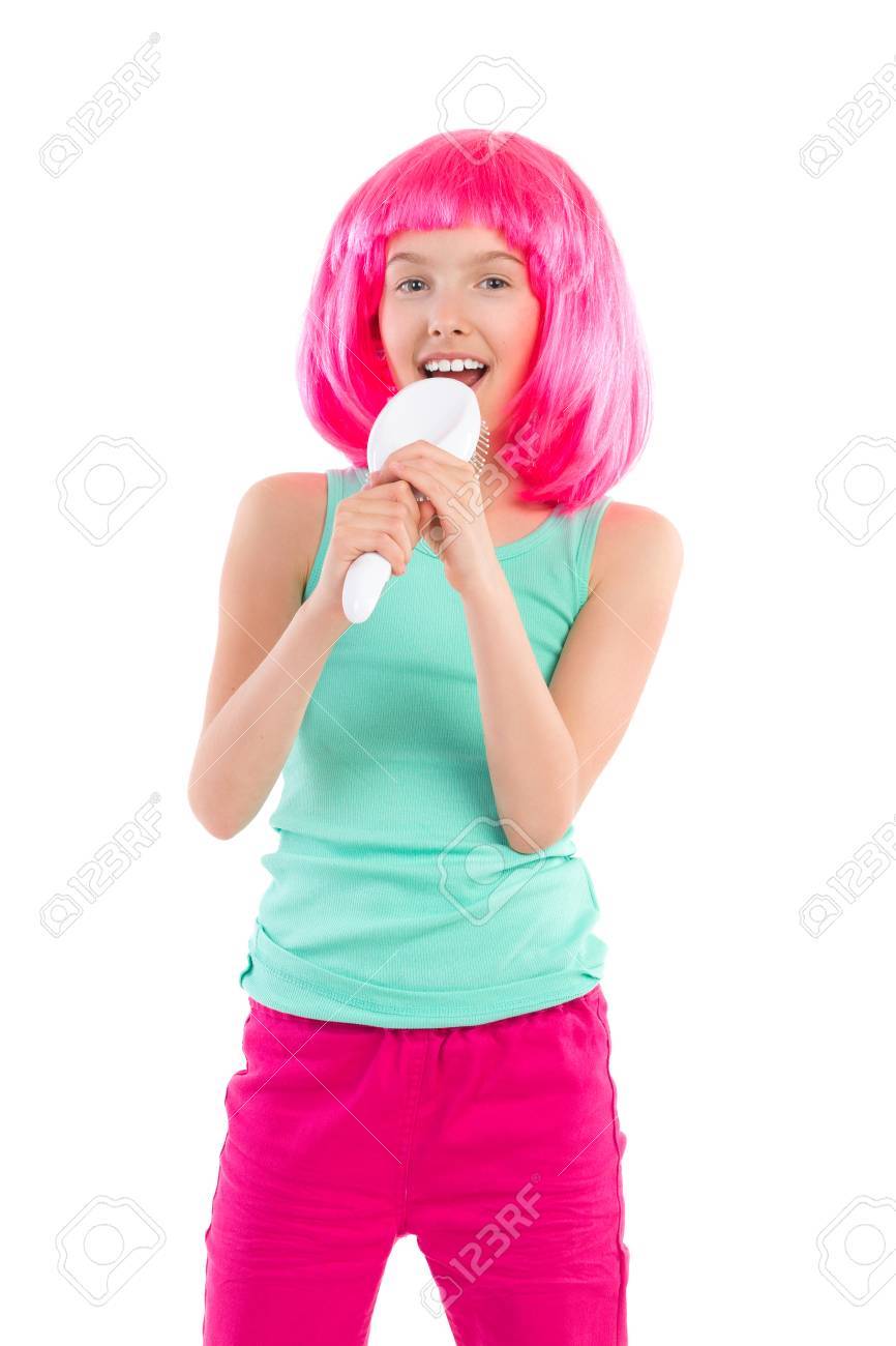 Pink wig for little girl Clearance