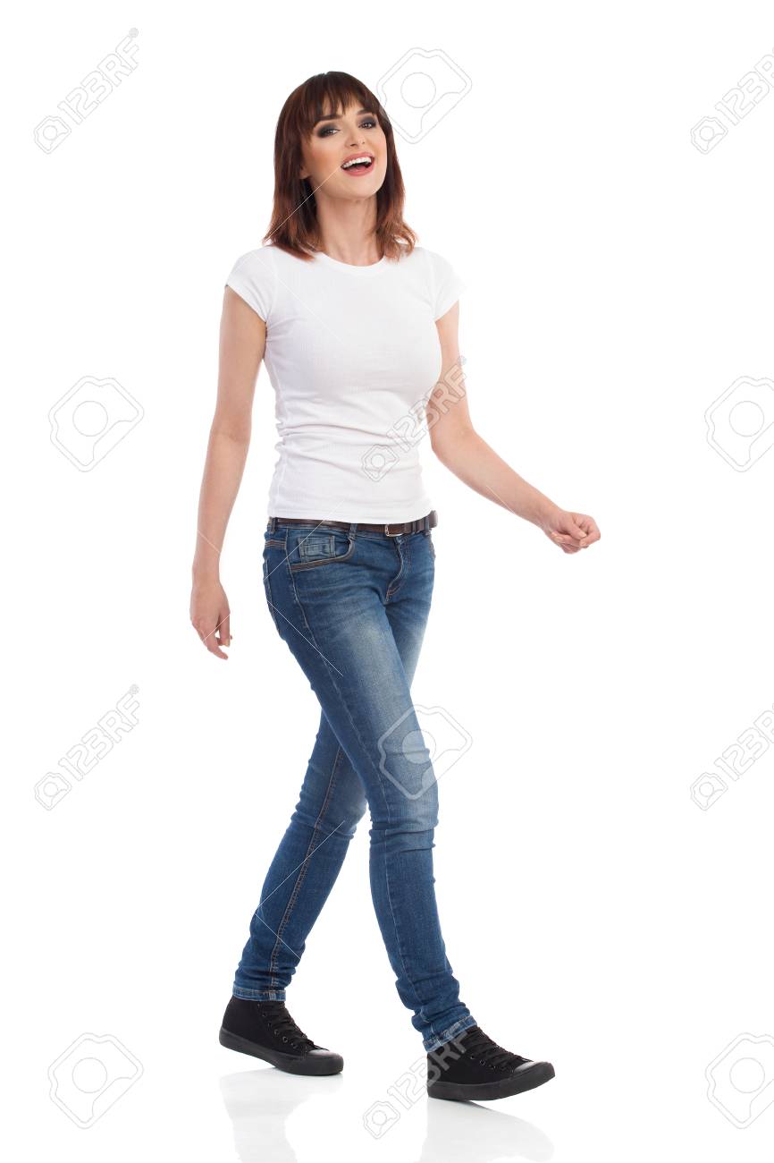 Vaqueros y camiseta blanca Clearance