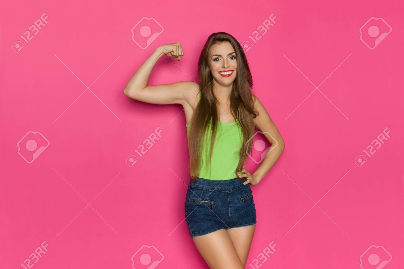 lime green jean shorts