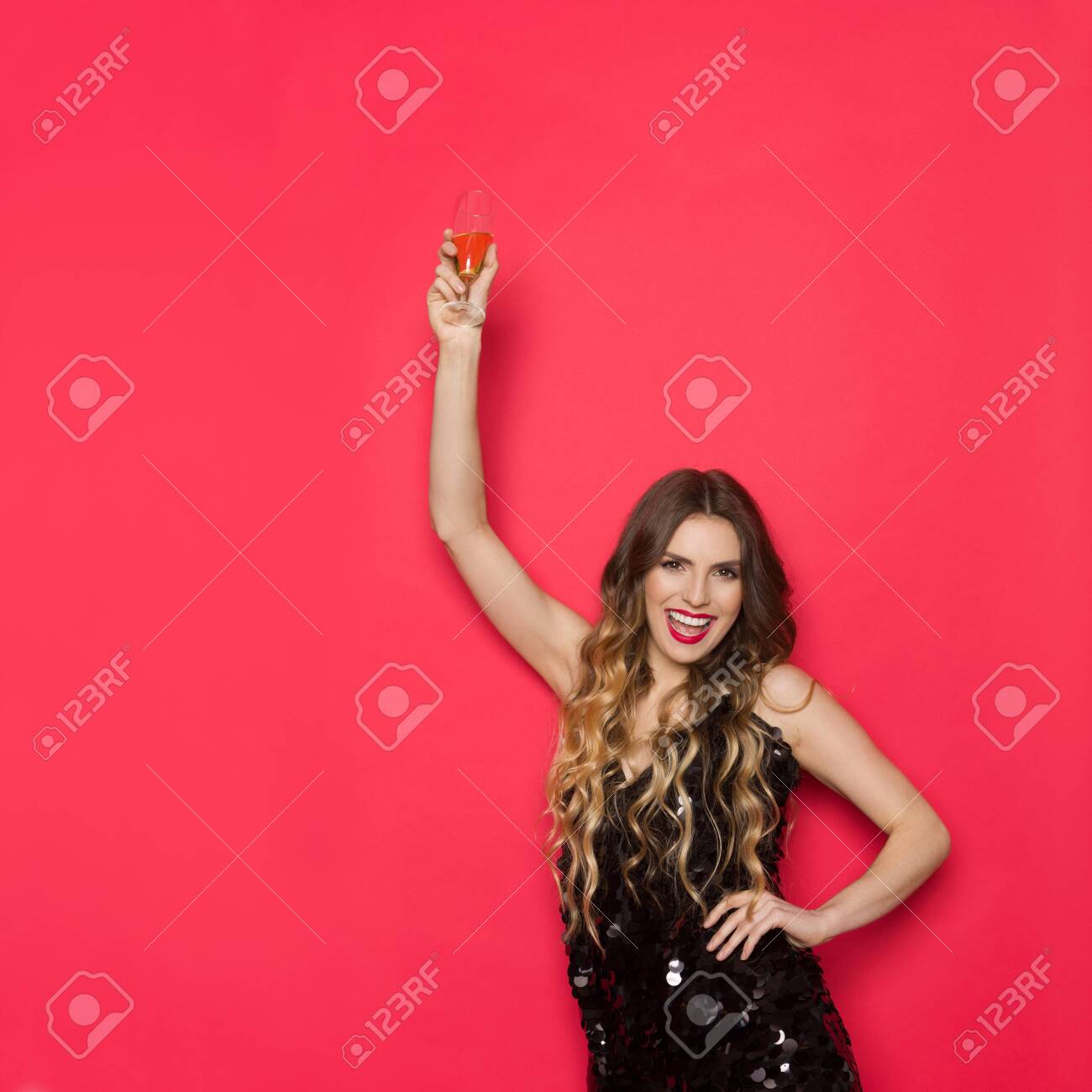 black and red sequin top