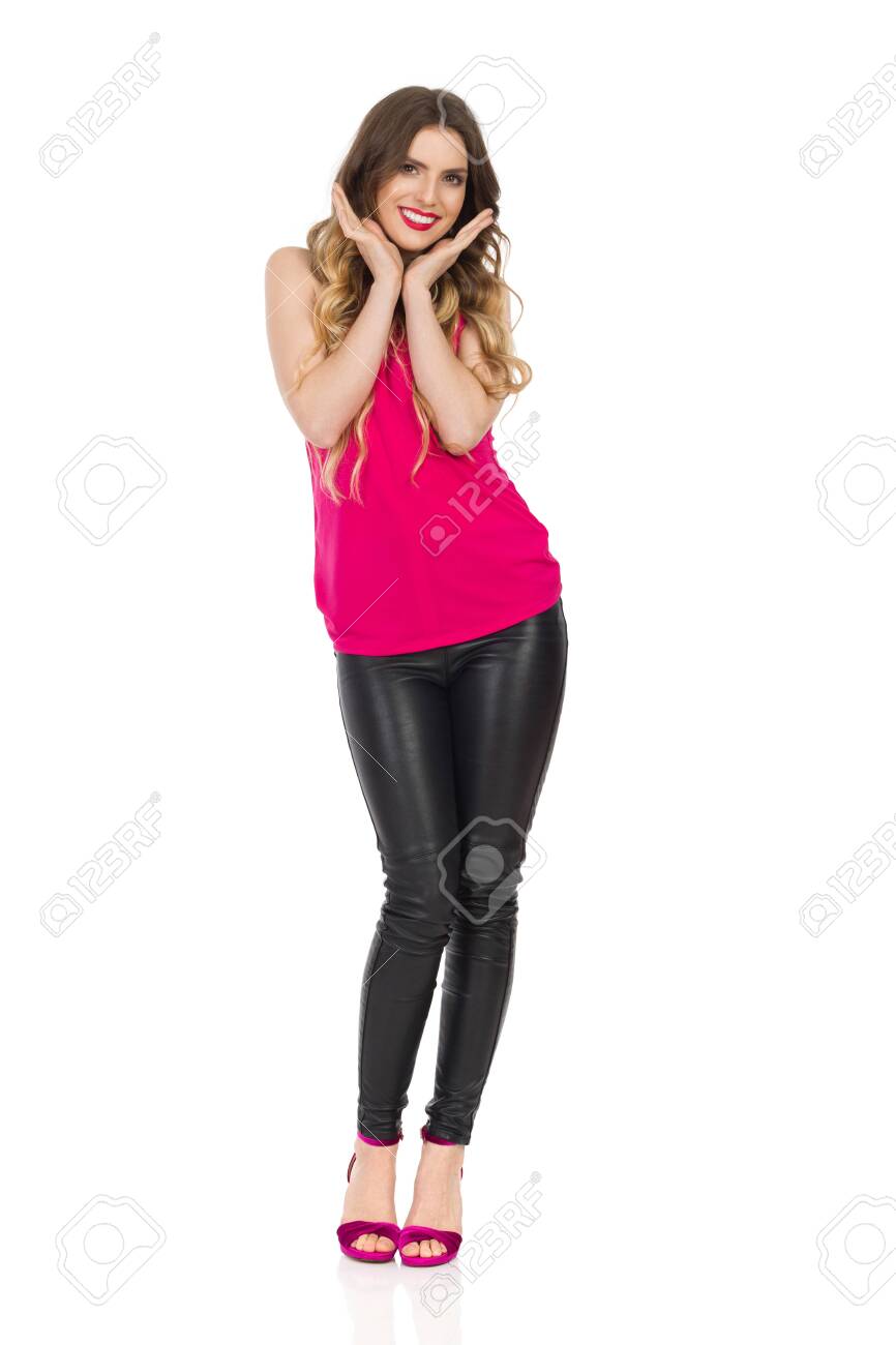 cute black leather pants