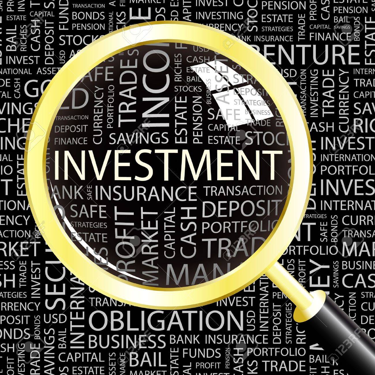 INVESTMENT. Magnifying glass over background with different association terms. Vector illustration. - 9131097 INVESTMENT. Magnifying glass over background with different association terms. Vector illustration. - 9131097