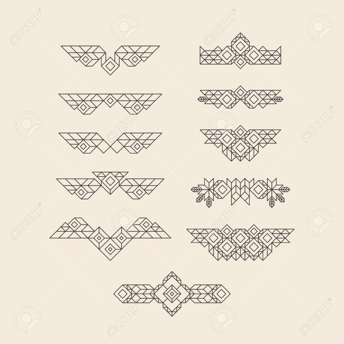 set of vintage graphic