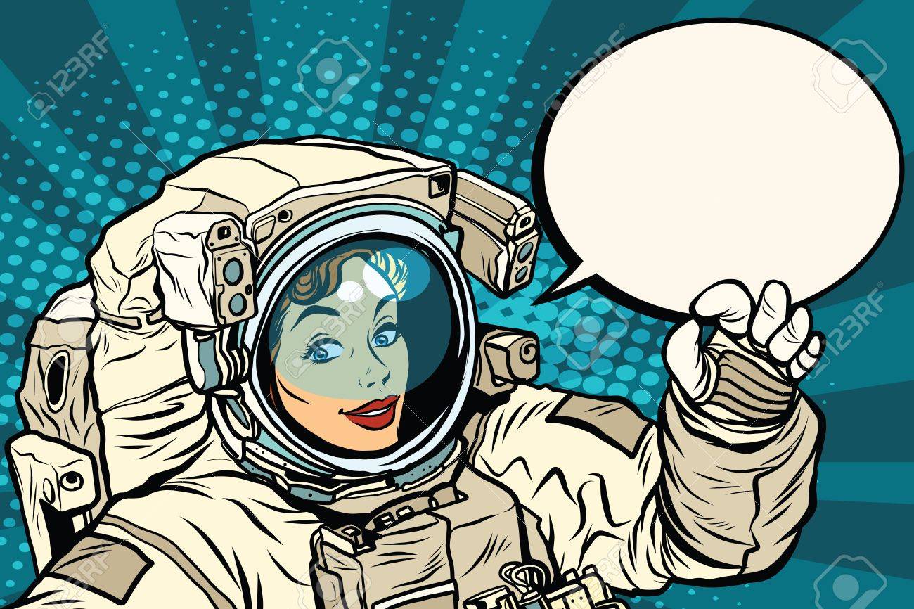 宇宙服 ポップアートのレトロなベクトル図 科学と研究の Ok のジェスチャーの女性宇宙飛行士のイラスト素材 ベクタ Image 宇宙服 ポップアートのレトロなベクトル図 科学と研究の Ok のジェスチャーの女性宇宙飛行士のイラスト素材 ベクタ Image