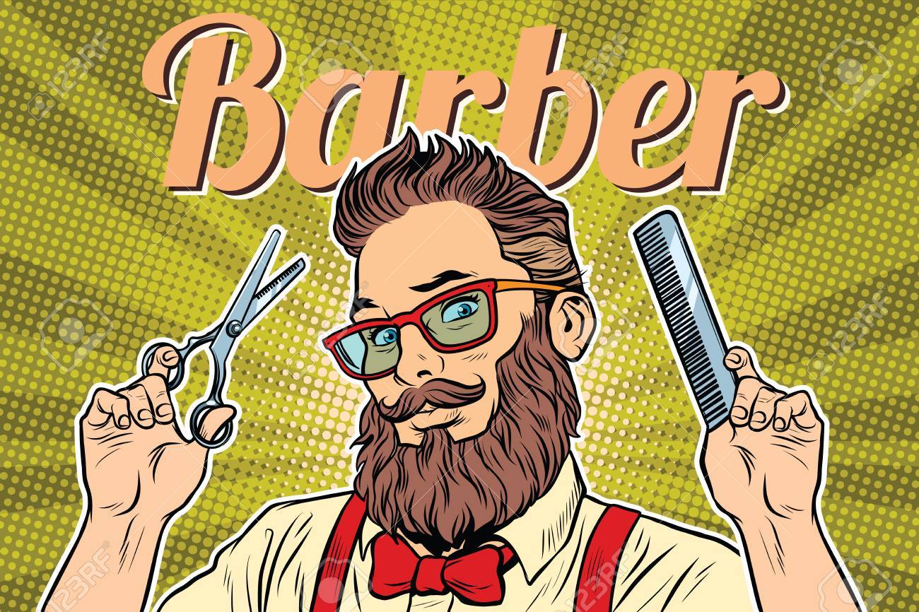 bearded hipster barber with scissors and comb. Pop art retro vector illustration - 83085767 bearded hipster barber with scissors and comb. Pop art retro vector illustration - 83085767