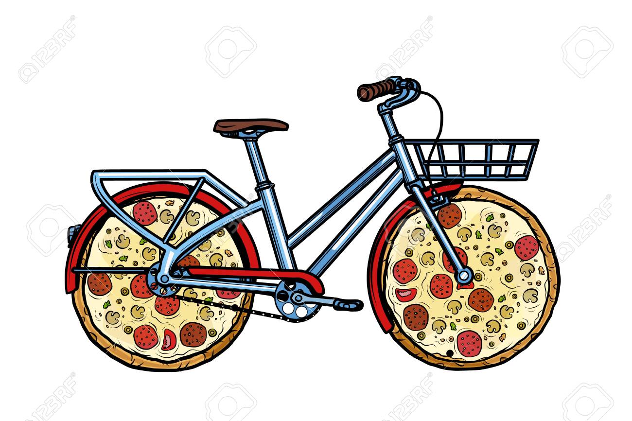 pizza delivery bicycle
