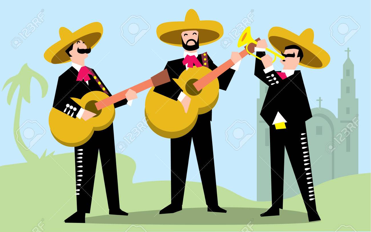 Mariachi Band In Sombrero With Guitar. Mexican Music Band. Vector  Illustration. The Music Group In Traditional Costumes Of Mexico. Royalty  Free SVG, Cliparts, Vectors, and Stock Illustration. Image 52106527., image size:1300x814