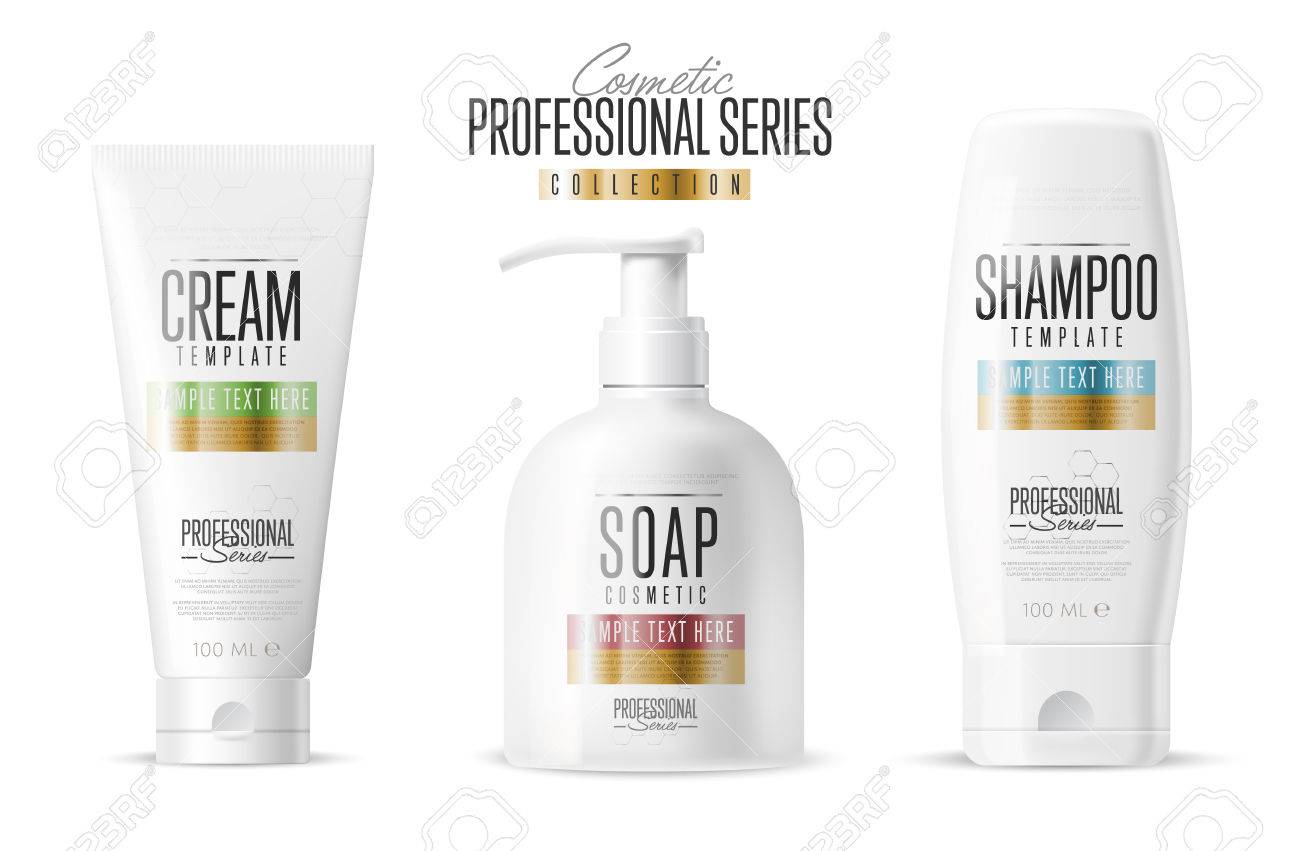 cosmetic brand template vector packaging body care product