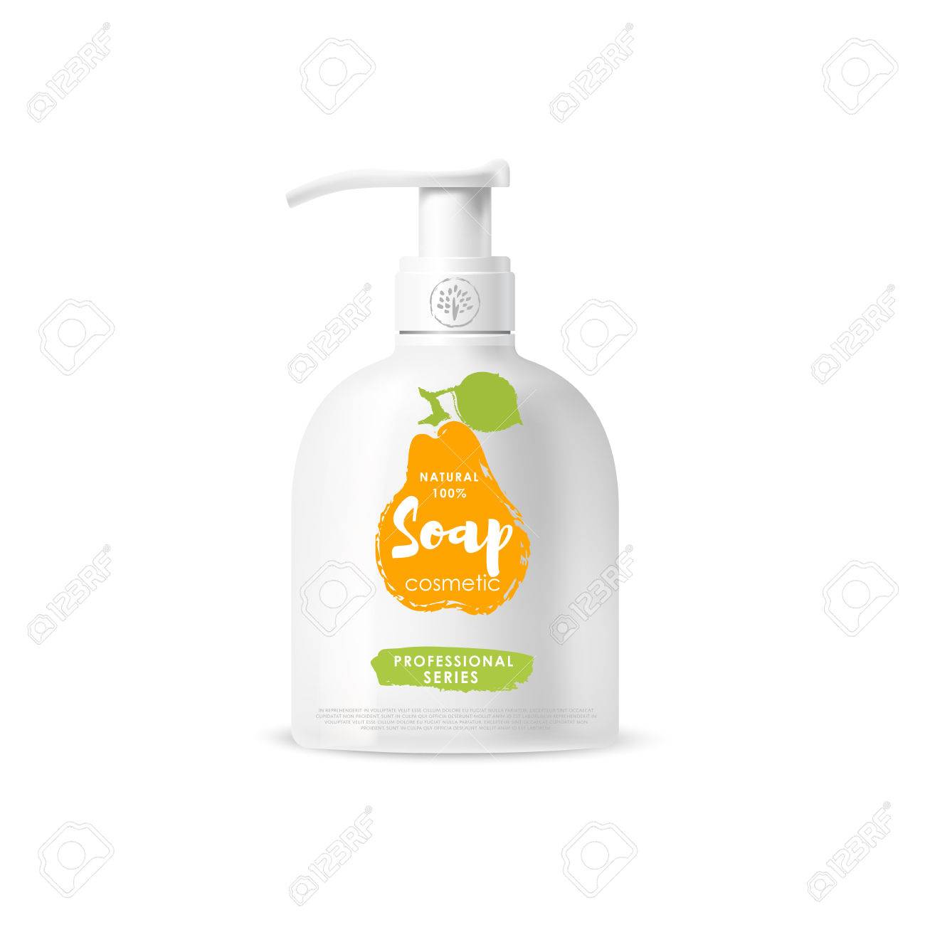 Hecho A Mano De La Marca De Cosmeticos Organicos De La Plantilla De Envases De Jabon Vector Producto De Cuidado Corporal Realista Botella Burlarse De Conjunto El Paquete Aislado En El Fondo
