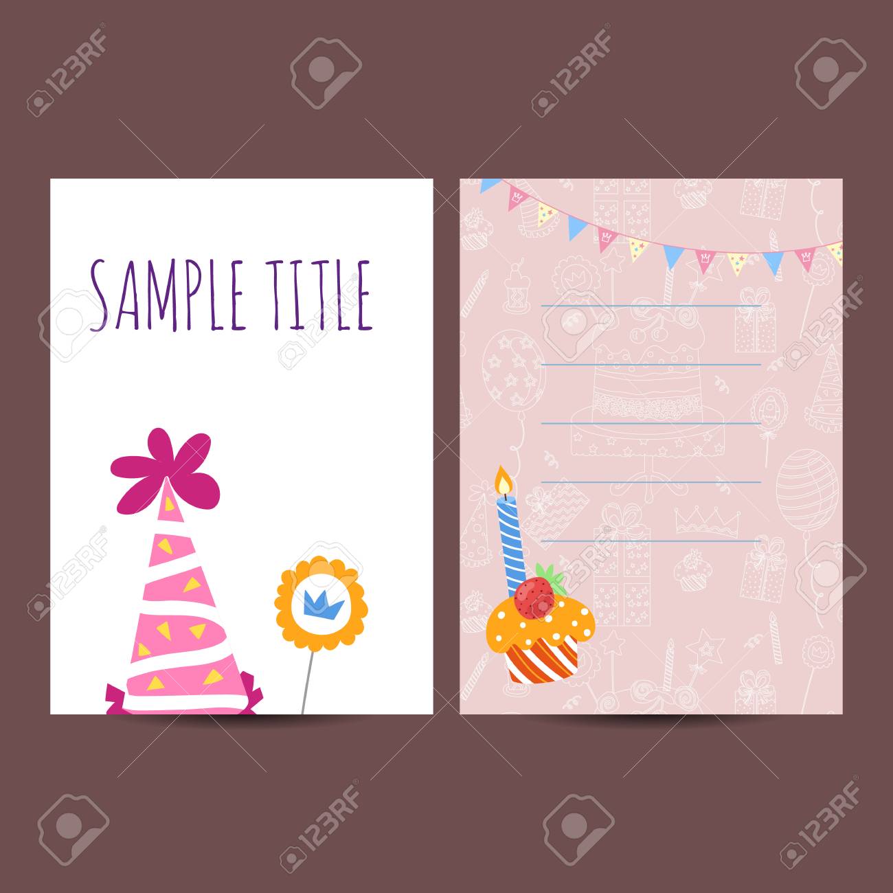 stock illustration postcards template for kids