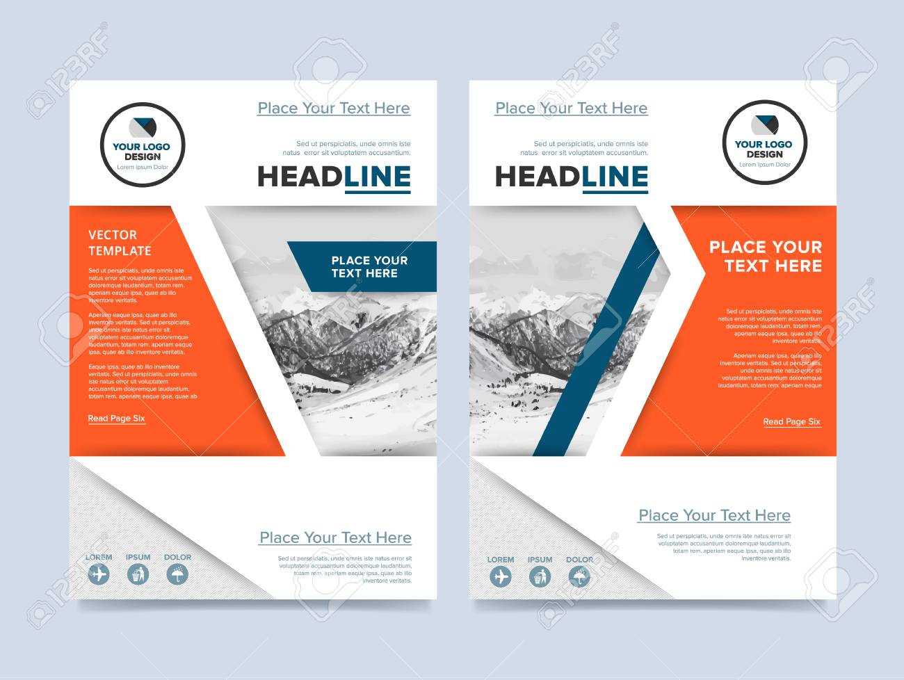 cover design for annual report or brochure booklet or flyer creative report templates