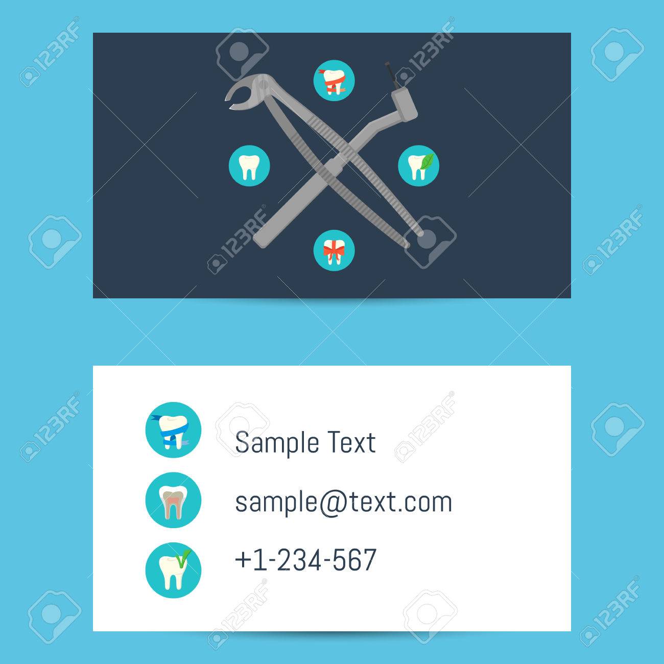 professional blue and white business card template for dentists dental visiting card design