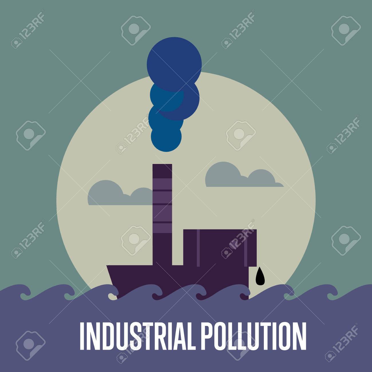 産業公害バナー ベクトル図です パイプ工場の煙突から大気を汚染します 環境問題 喫煙工場コンセプト 重工業工場 のイラスト素材 ベクタ Image