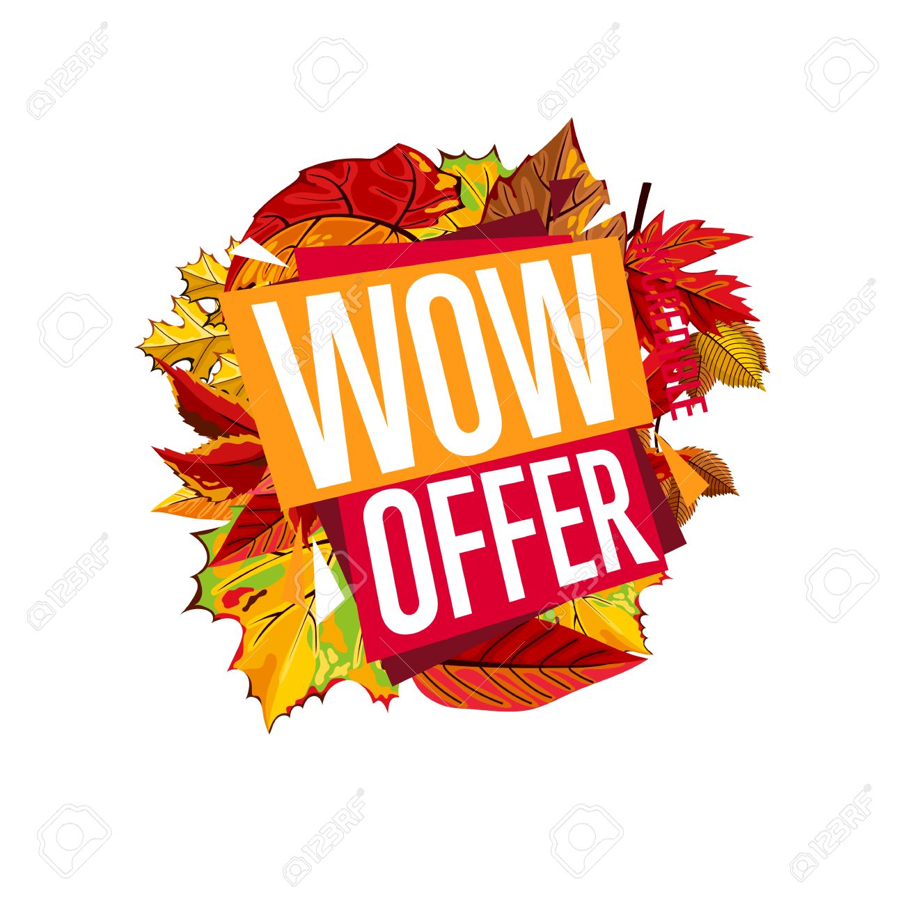 autumn sale design template vector illustration wow offer