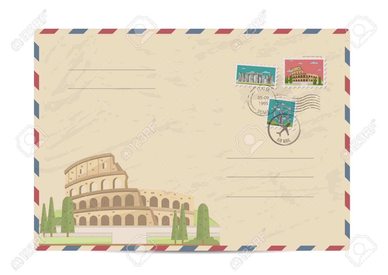 coliseum in rome italy ancient antique amphitheater postal