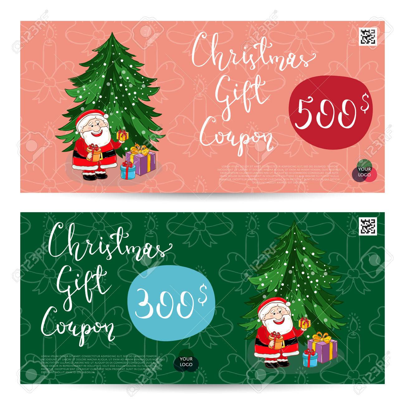 christmas gift voucher template gift coupon with xmas attributes christmas gift coupon