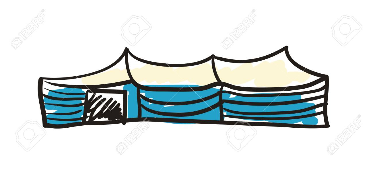 伝統的な砂漠のテントの手描きアイコンのイラスト素材 ベクタ Image