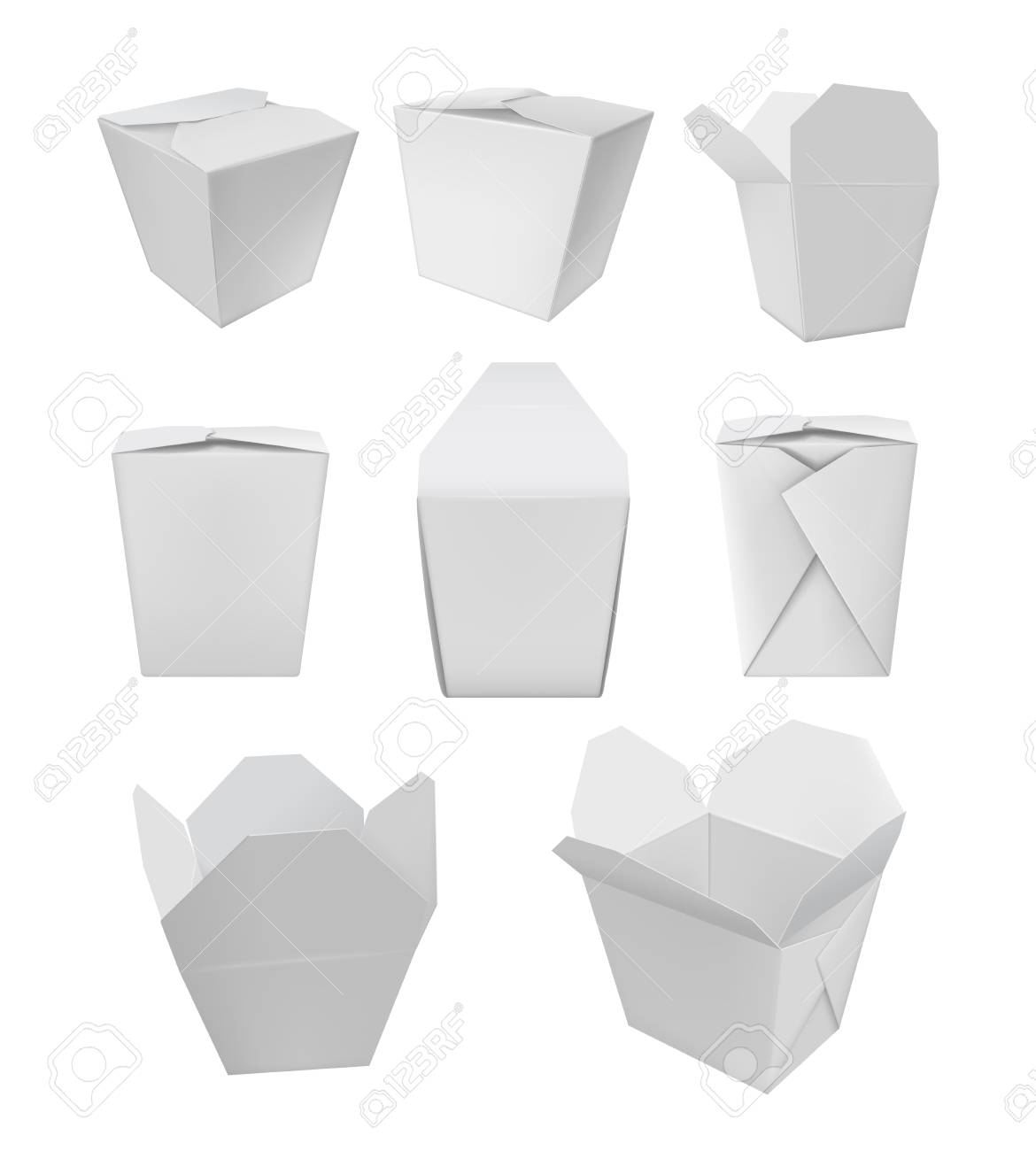 Download Realistic Take Away Food Box Mock Up Set Stock Photo Picture And Royalty Free Image Image 96975856