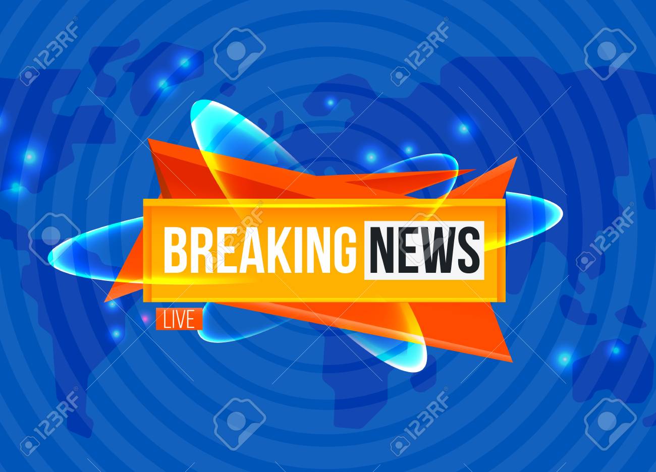 Breaking News Sting On Blue Background Stock Vector Breaking News Sting On Blue Background Stock Vector