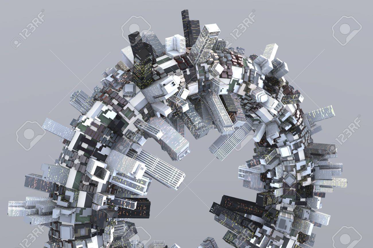 3D에있는​​ 반지에 미래의 유토피아 도시 로열티 무료 사진, 그림, 이미지 그리고 스톡포토그래피. Image 14453121