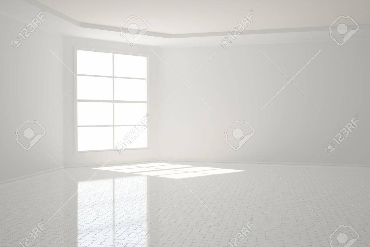 bright empty white apartment room with tiles stock photo picture