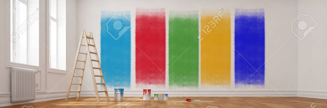 Seleccion De Color En La Pared De La Habitacion Durante La