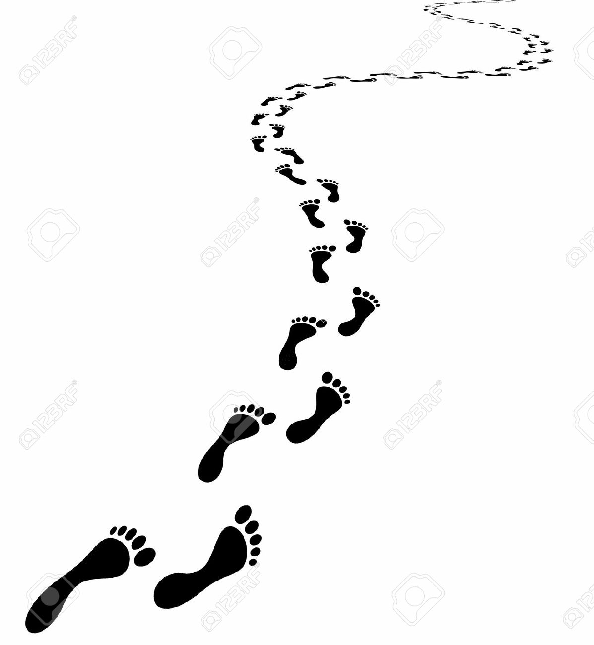 black footprints on a