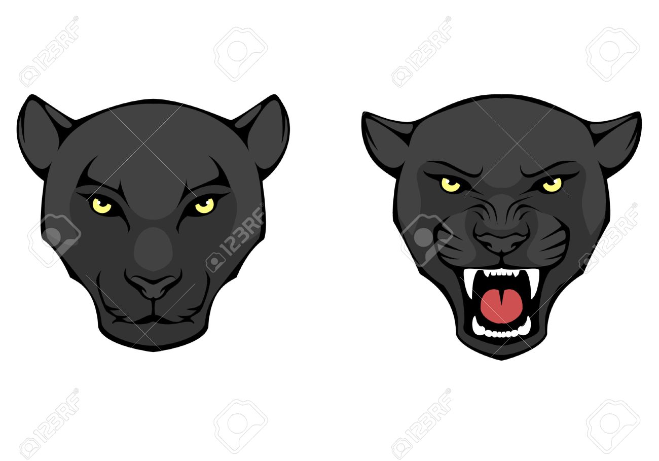 黒豹頭の線図 のイラスト素材 ベクタ Image