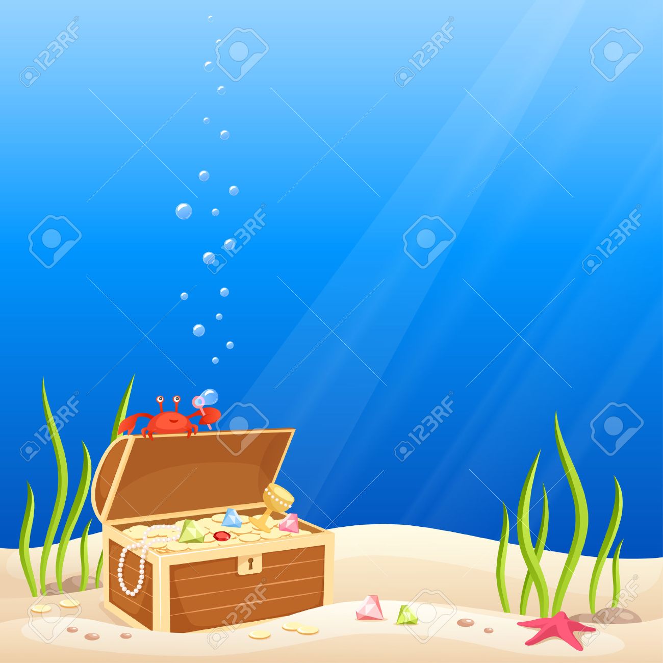 Cute Crab Making Bubbles In The Sea Royalty Free Cliparts Vectors And Stock Illustration Image
