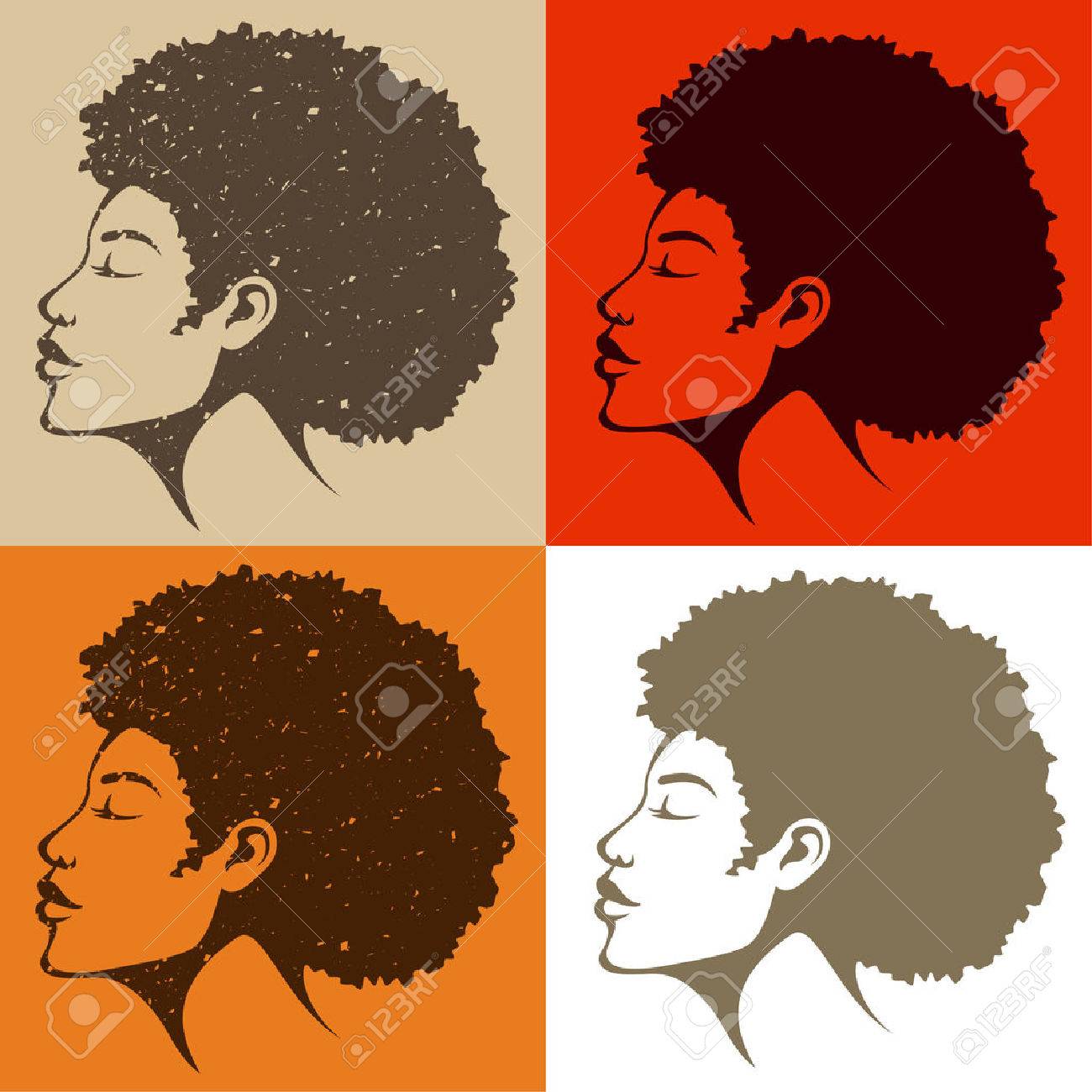 Belle Femme Afro Americaine Avec Des Cheveux Naturels Clip Art Libres De Droits Vecteurs Et Illustration Image 41708768