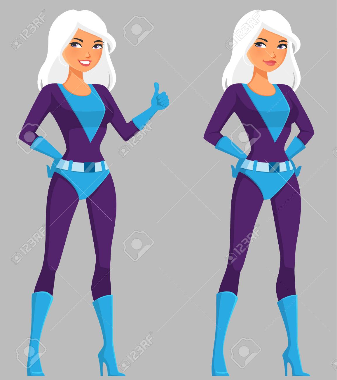 Beautiful Super Hero Girl In Blue Costume Royalty Free Cliparts Vectors And Stock Illustration Image