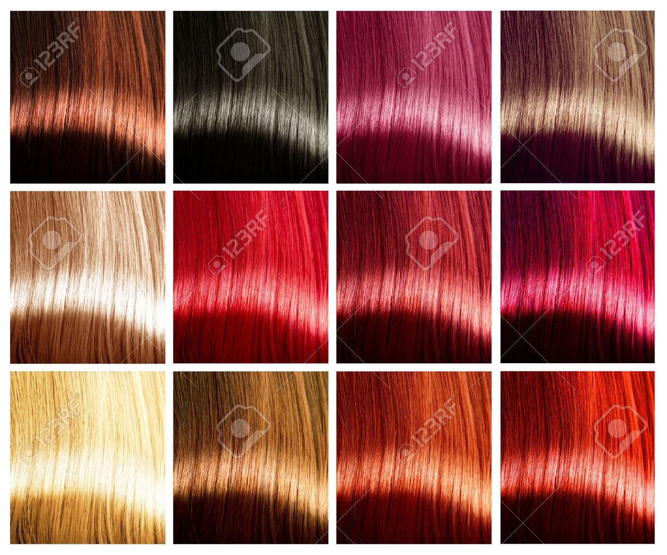 los colores del pelo paleta matices muestra de color del cabello