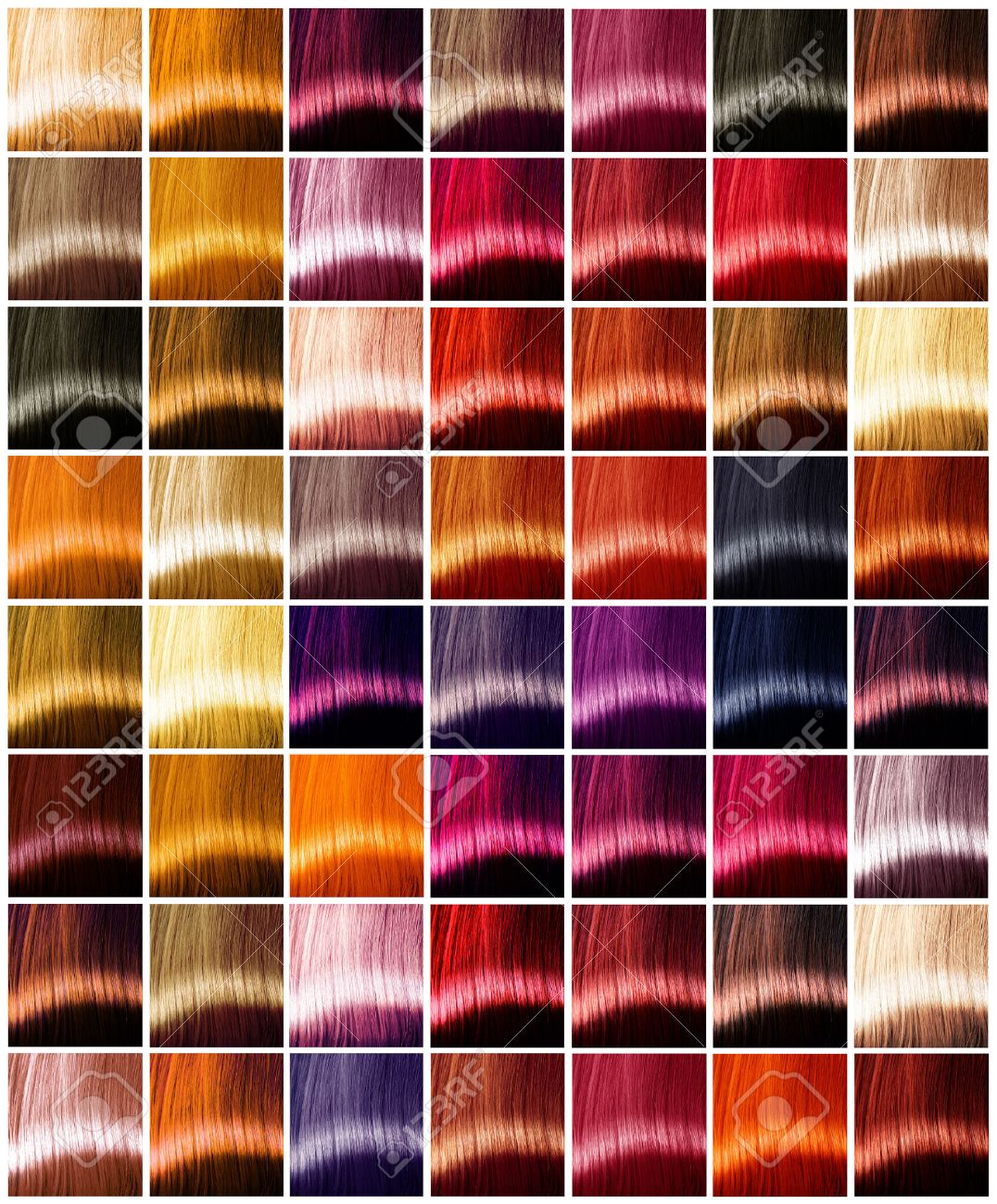 髪の色のパレットです 色合い 髪を染めの色サンプル の写真素材 画像素材 Image