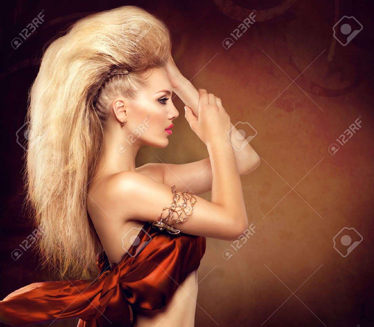 High Fashion Model Girl With Mohawk Hairstyle