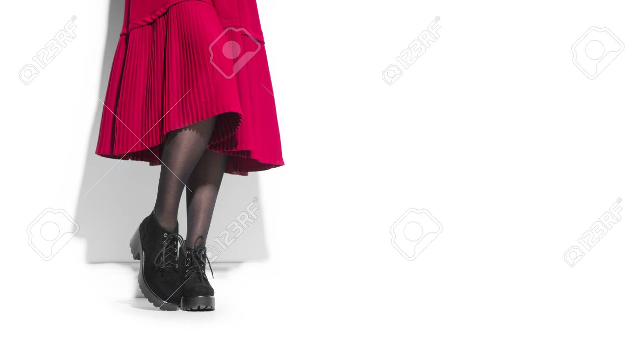 Woman Fashion Boots Elegant Footwear Young Woman Legs In Suede