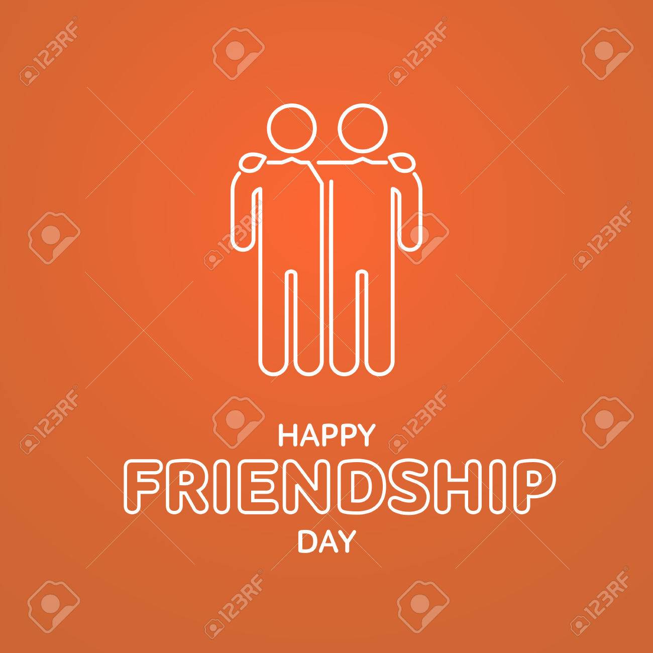 友人のグリーティング カードのシンプルなデザインの幸せな友情日テキスト のイラスト素材 ベクタ Image