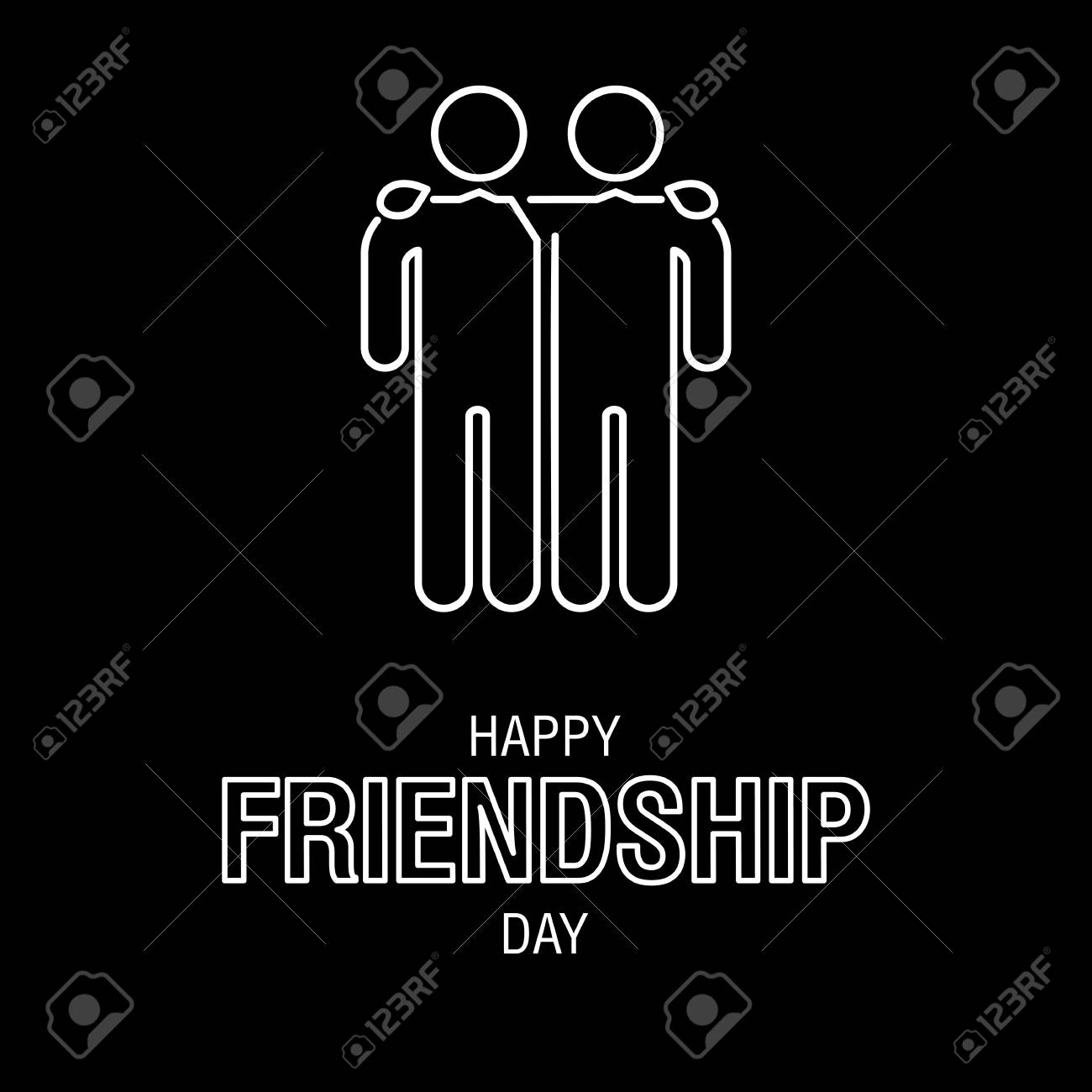 Bonne Journee De L Amitie Texte Pour Les Amis Carte De Voeux Conception Simple Clip Art Libres De Droits Vecteurs Et Illustration Image