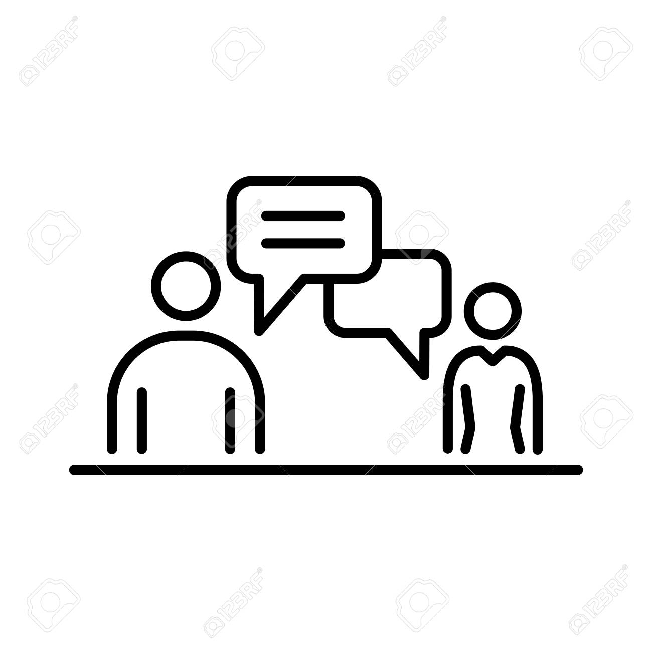 会議ビジネスの人々は 簡単な行フラットイラストをアイコン のイラスト素材 ベクタ Image