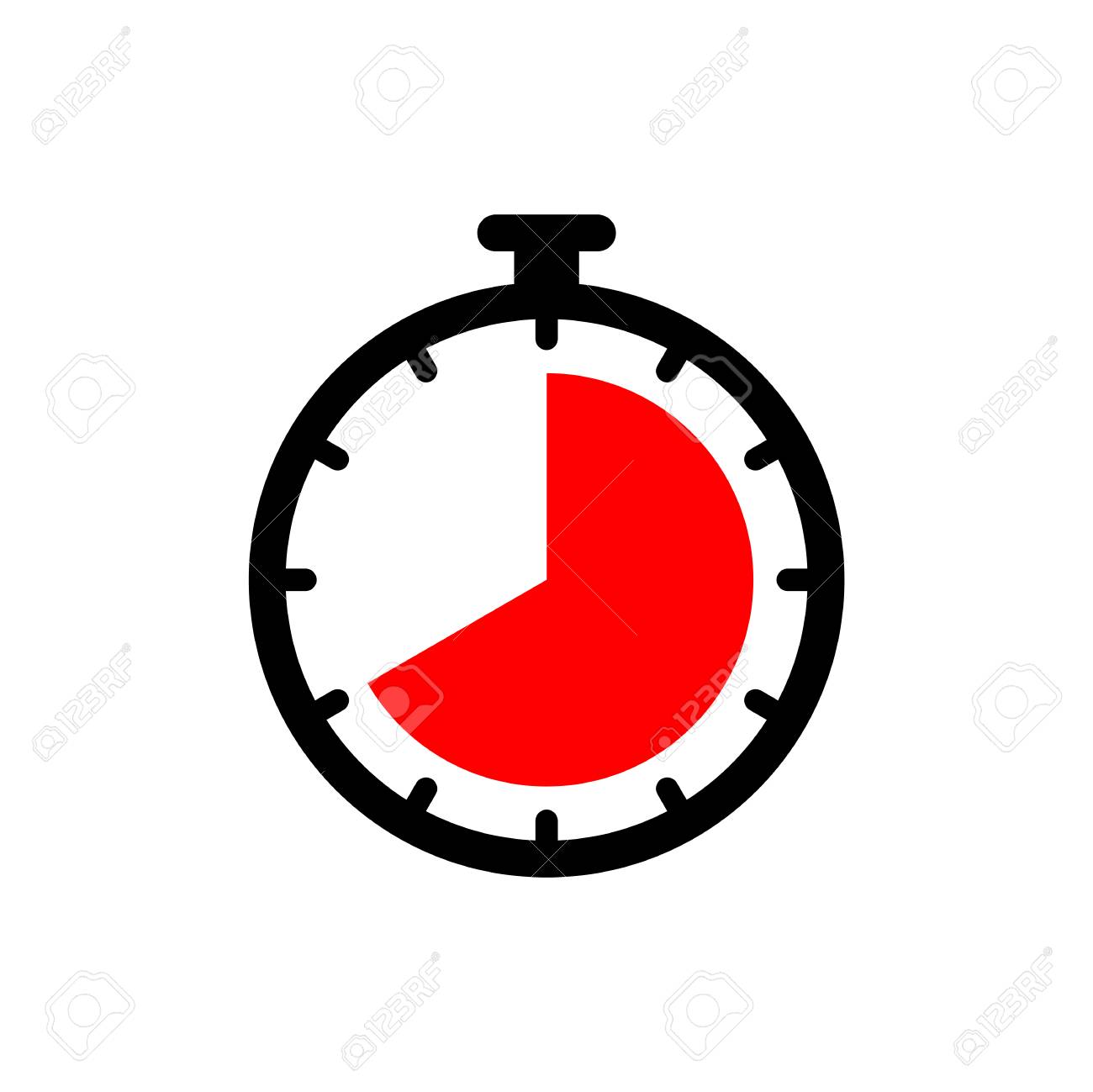 timer clock icon ui simple style flat illustration royalty free