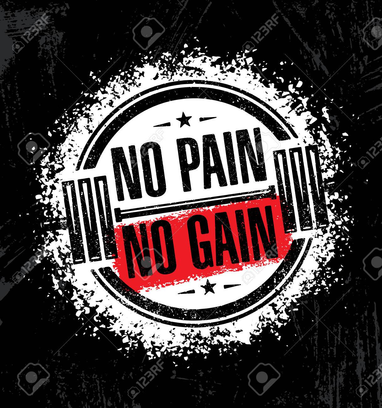 No Pain No Gain. Inspiring Workout and Fitness Gym Motivation Quote Illustration. - 75345198 No Pain No Gain. Inspiring Workout and Fitness Gym Motivation Quote Illustration. - 75345198