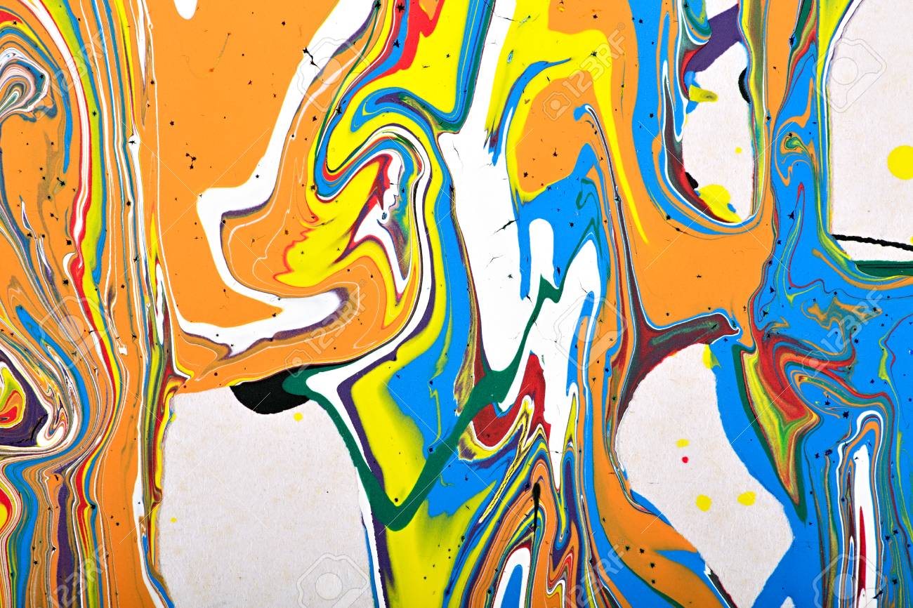 Résumé Acrylique Fragment De La Peinture Moderne Arc En Ciel Colore