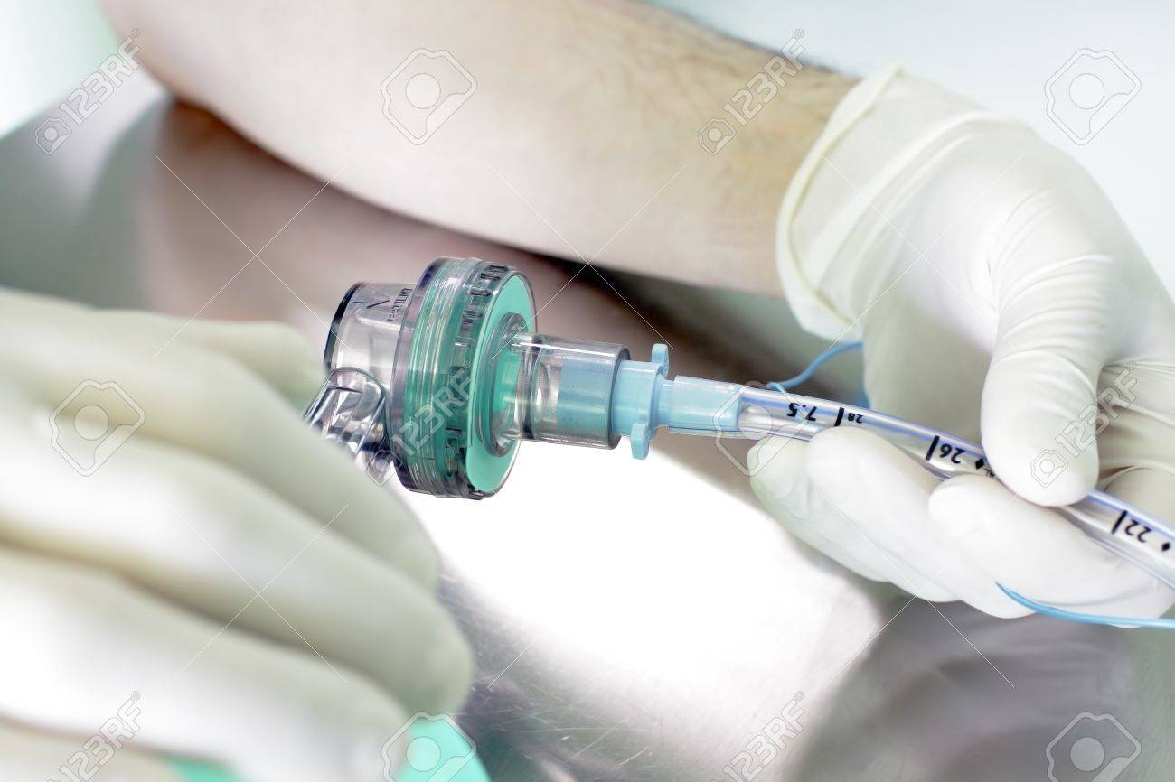 Endotracheal Tube And The Breathing Bag In Hands Of Doctor Stock Photo Picture And Royalty Free Image Image 13899409