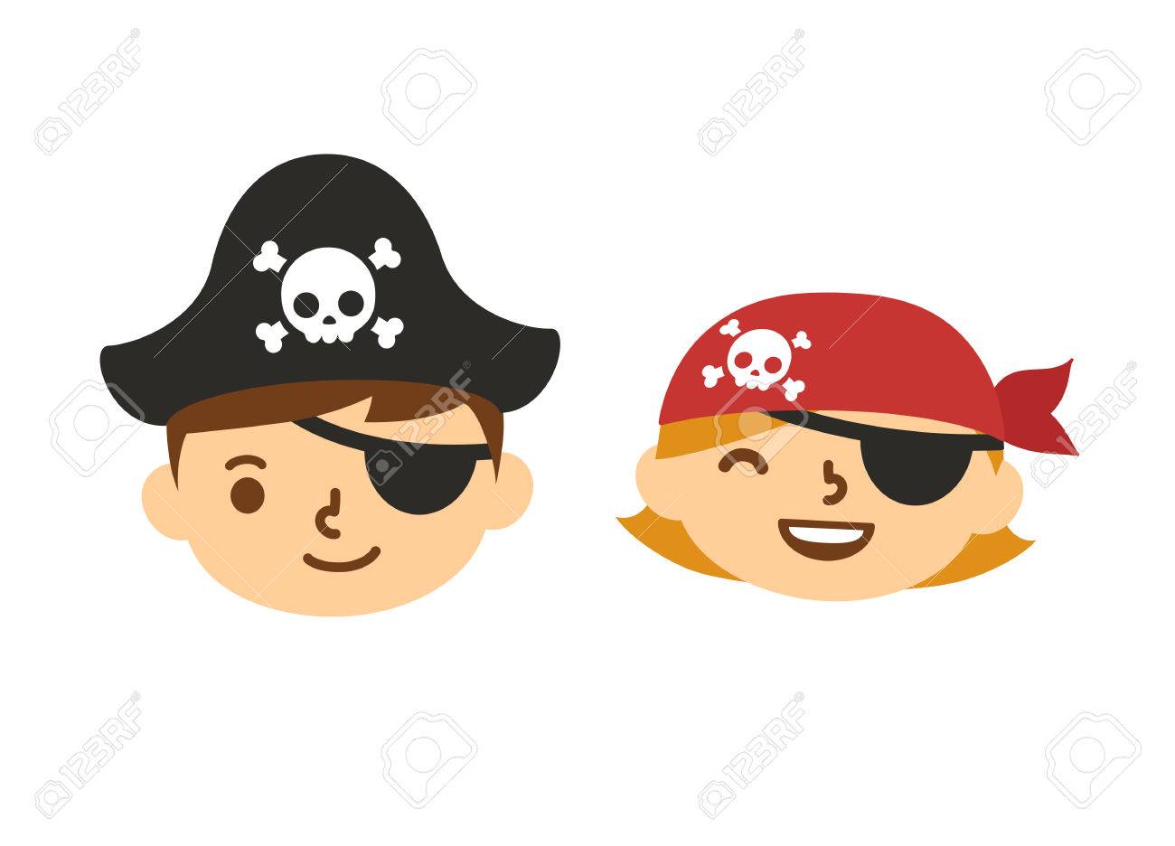 かわいい海賊の子供 男の子と女の子と Eyepatches 漫画の子供はベクトル イラストです のイラスト素材 ベクタ Image