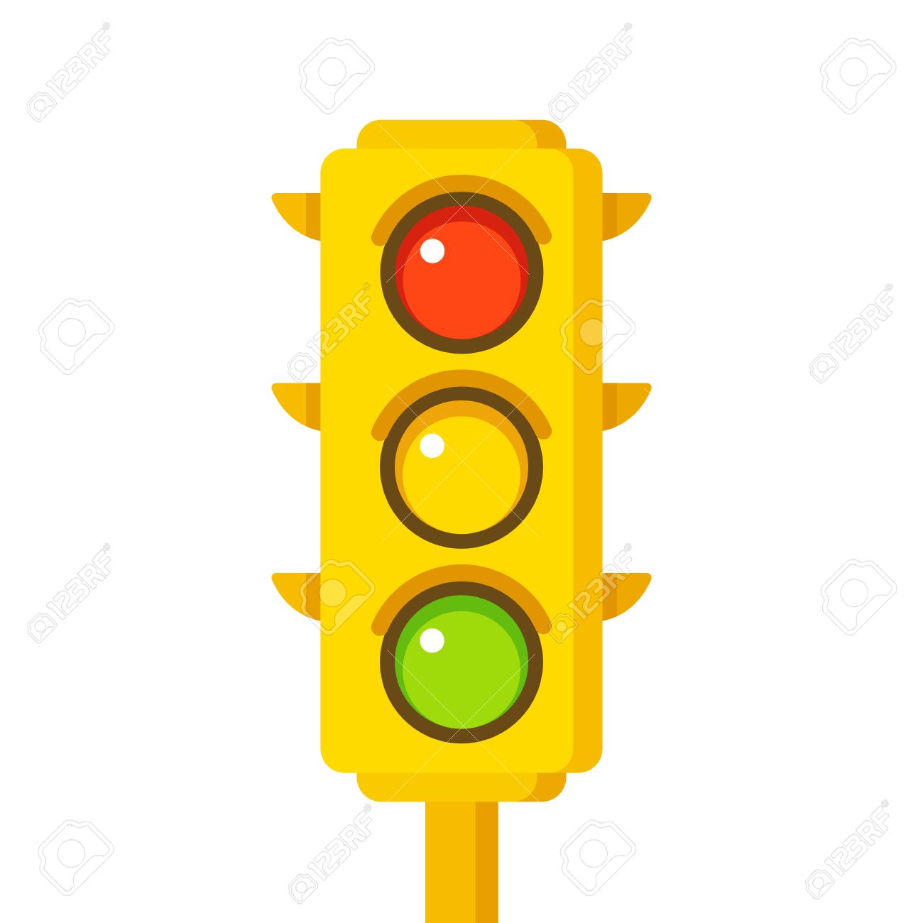 黄色の信号機アイコン フラットな漫画のスタイルのベクトル図です のイラスト素材 ベクタ Image 4909