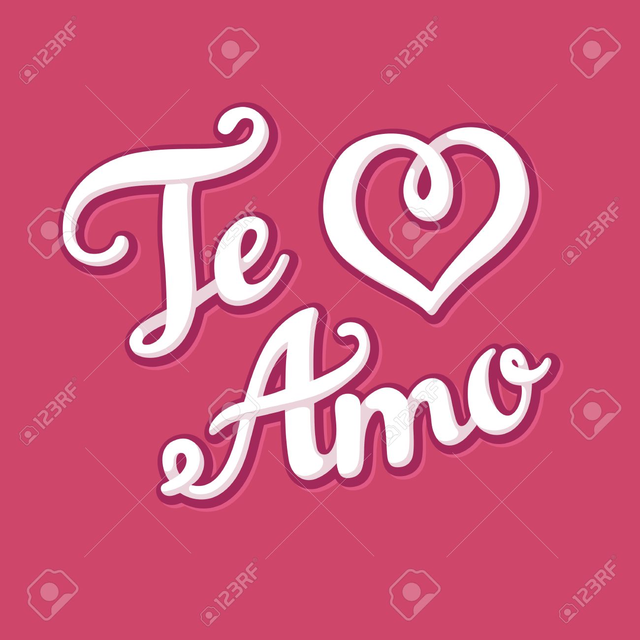 Te Amo I Love You In Spanish Hand Drawn Lettering With Heart