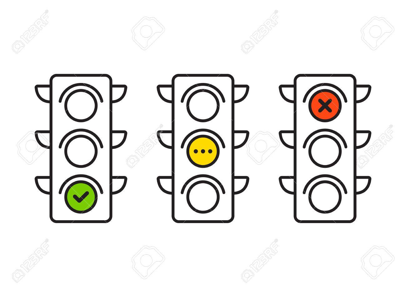 Traffic Light Interface Icons Red Yellow And Green Yes No Royalty Free Cliparts Vectors And Stock Illustration Image 51362110