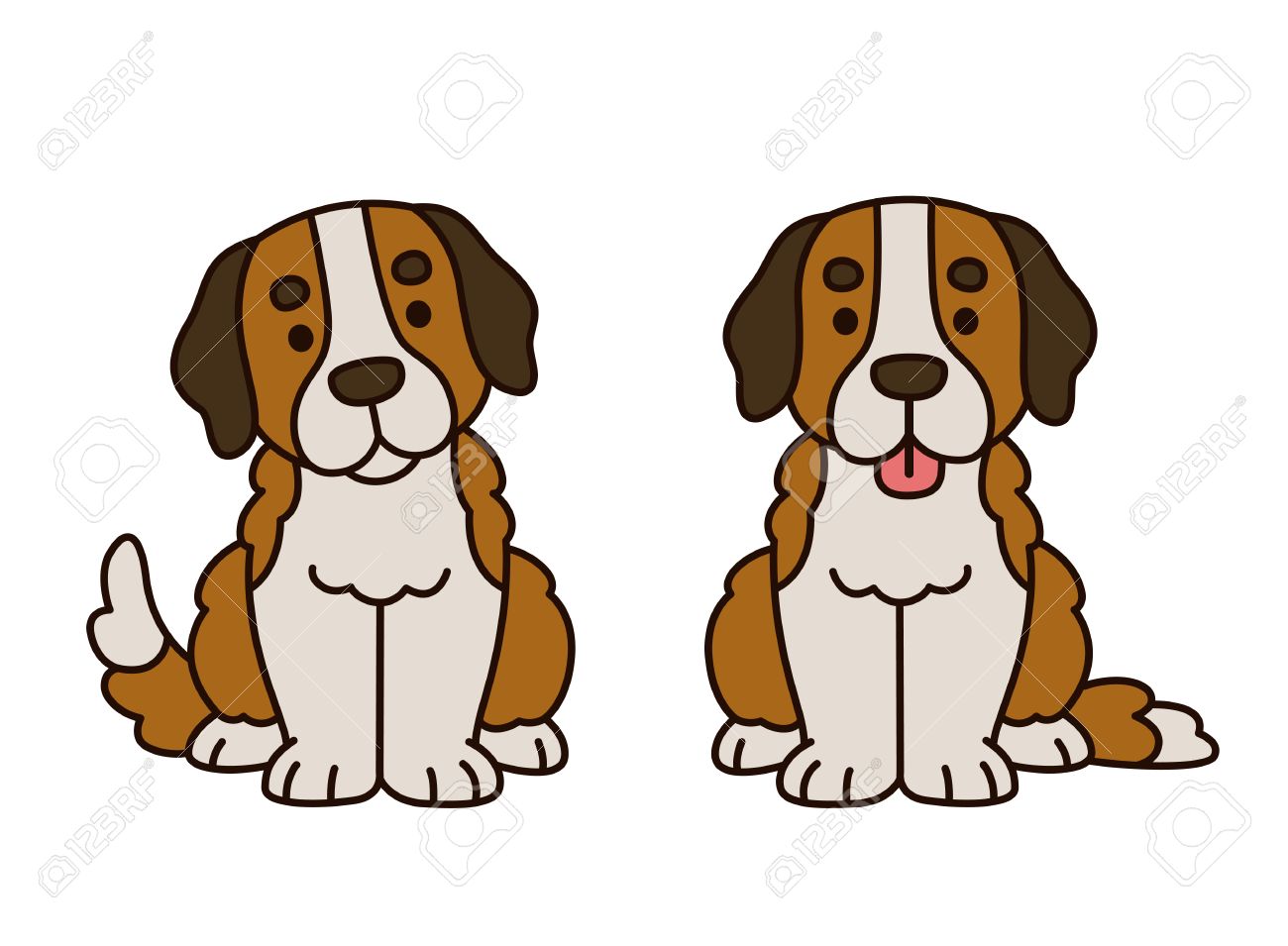 かわいいセントバーナードの子犬 かわいい漫画の犬のイラスト のイラスト素材 ベクタ Image