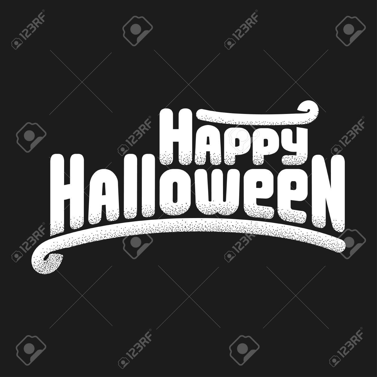 ハロウィンのグリーティング カード 手の描かれた書道文字をベクトルします レトロなビンテージ テクスチャ ハッピーハロウィン テキスト のイラスト素材 ベクタ Image 62003330