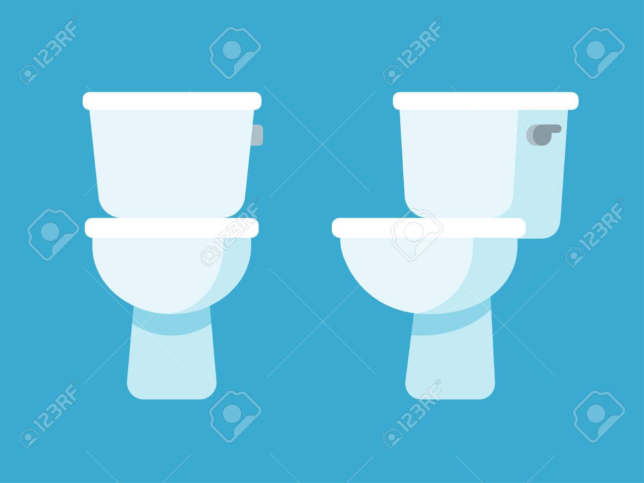 Toilet Bowl Flat Cartoon Icon, Front And Side View. Royalty Free SVG,  Cliparts, Vectors, and Stock Illustration. Image 62764425., image size:1300x975
