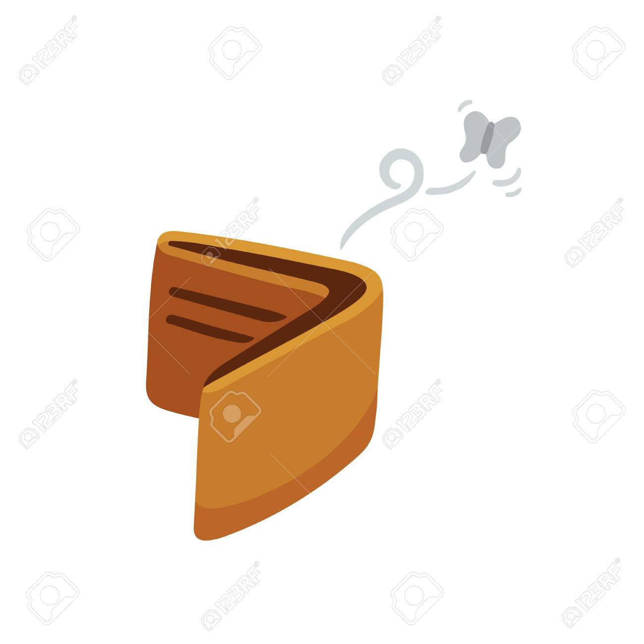 蛾が飛んで空財布イラストを漫画します のイラスト素材 ベクタ Image